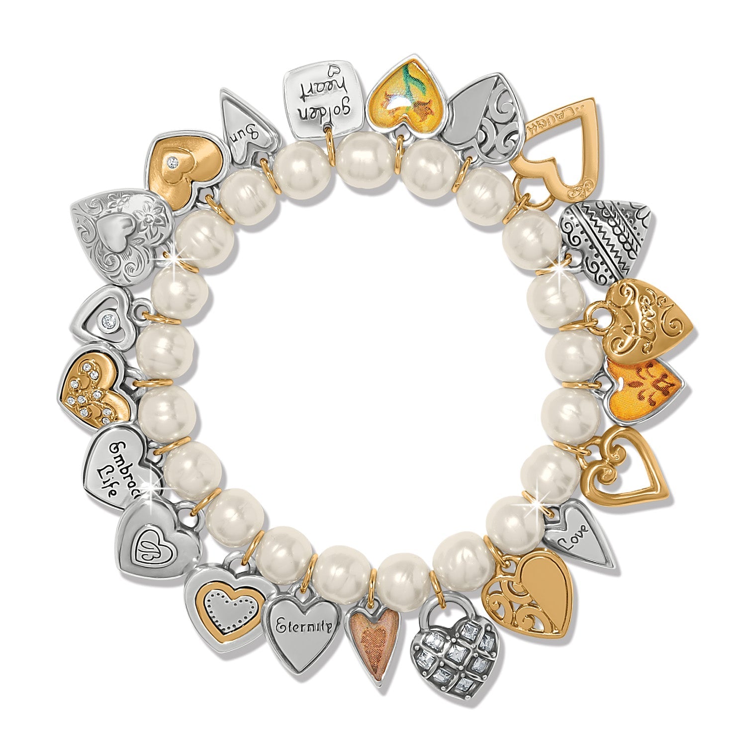 Brighton One Heart Pearl Stretch Bracelet - Juli's Wearable Art