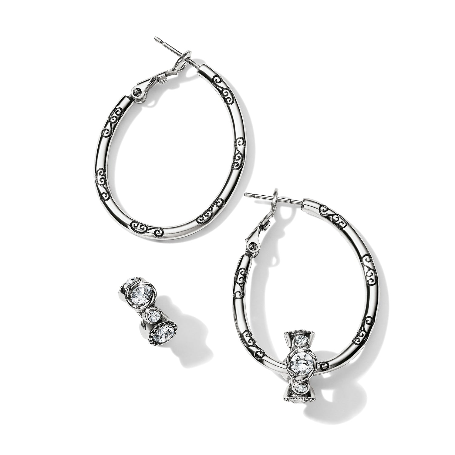 Brighton Oval Hoop Charm Earrings - Juli's Wearable Art