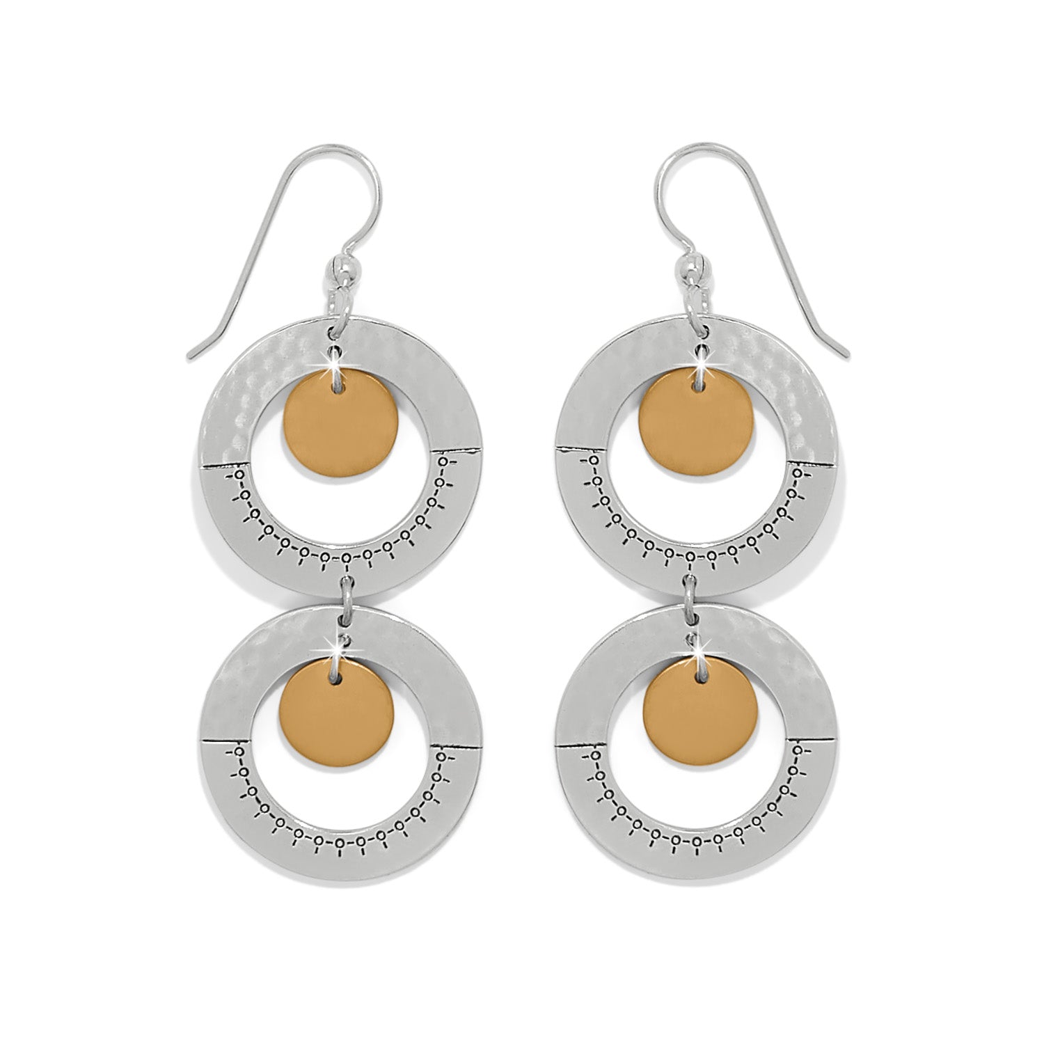 Brighton Palm Canyon Two Tone French Wire Earrings – Silver/Gold - Juli's Wearable Art