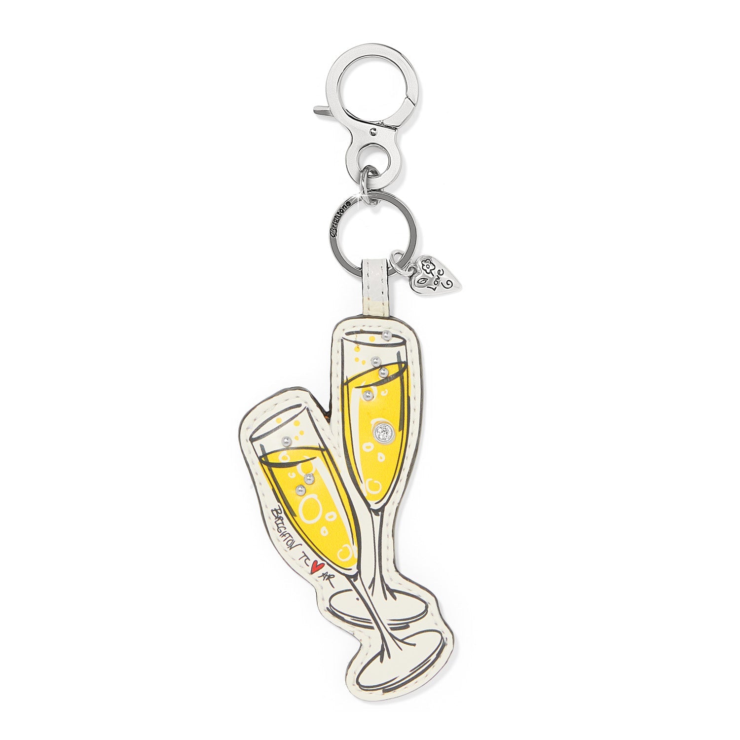 Brighton Paris Blooms Champagne For Two Handbag Fob - Juli's Wearable Art