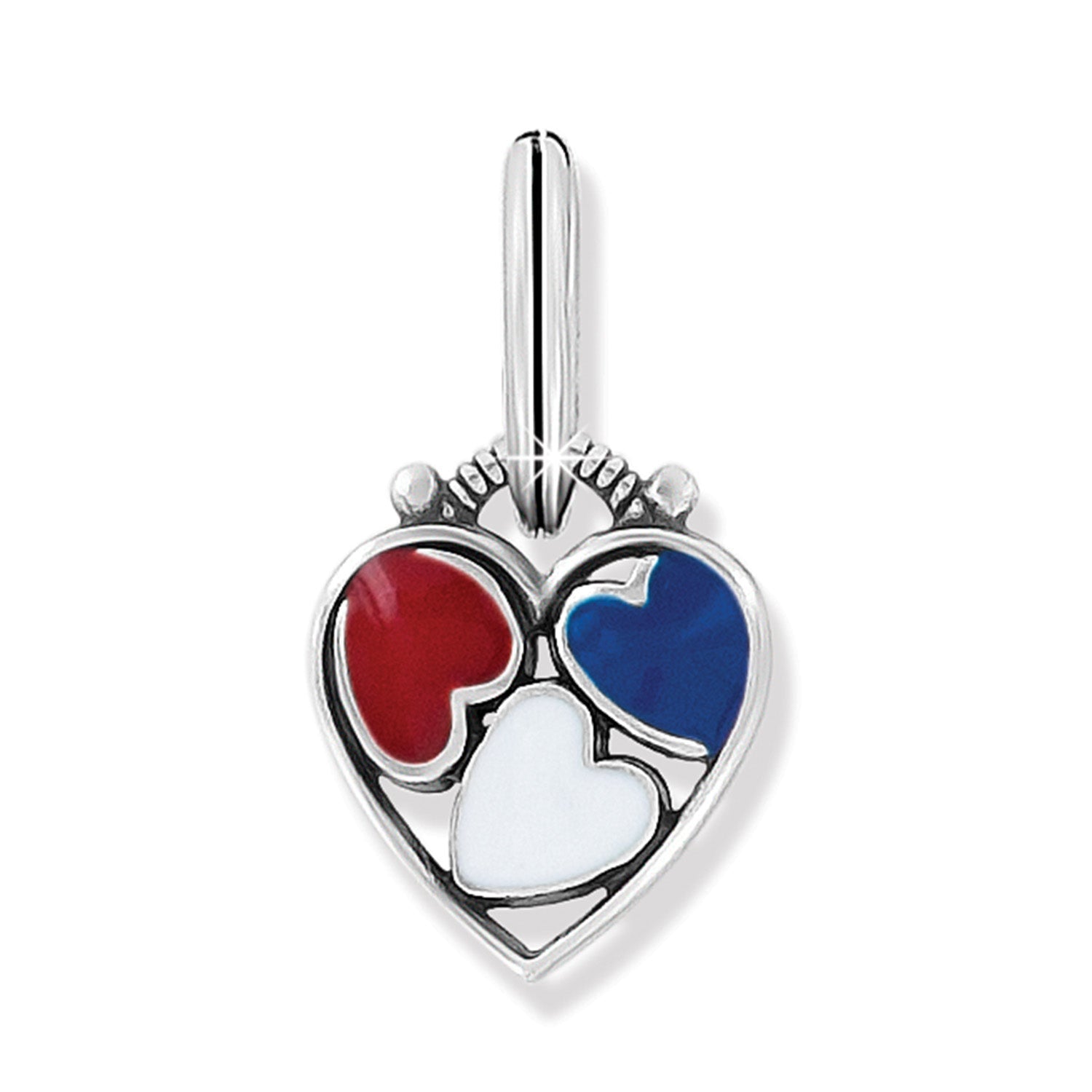 Brighton Patriotic Heart Charm - Juli's Wearable Art