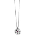 Brighton Pebble Dot Medali Petite Reversible Birthstone Necklace | February | Amethyst - Juli's Wearable Art