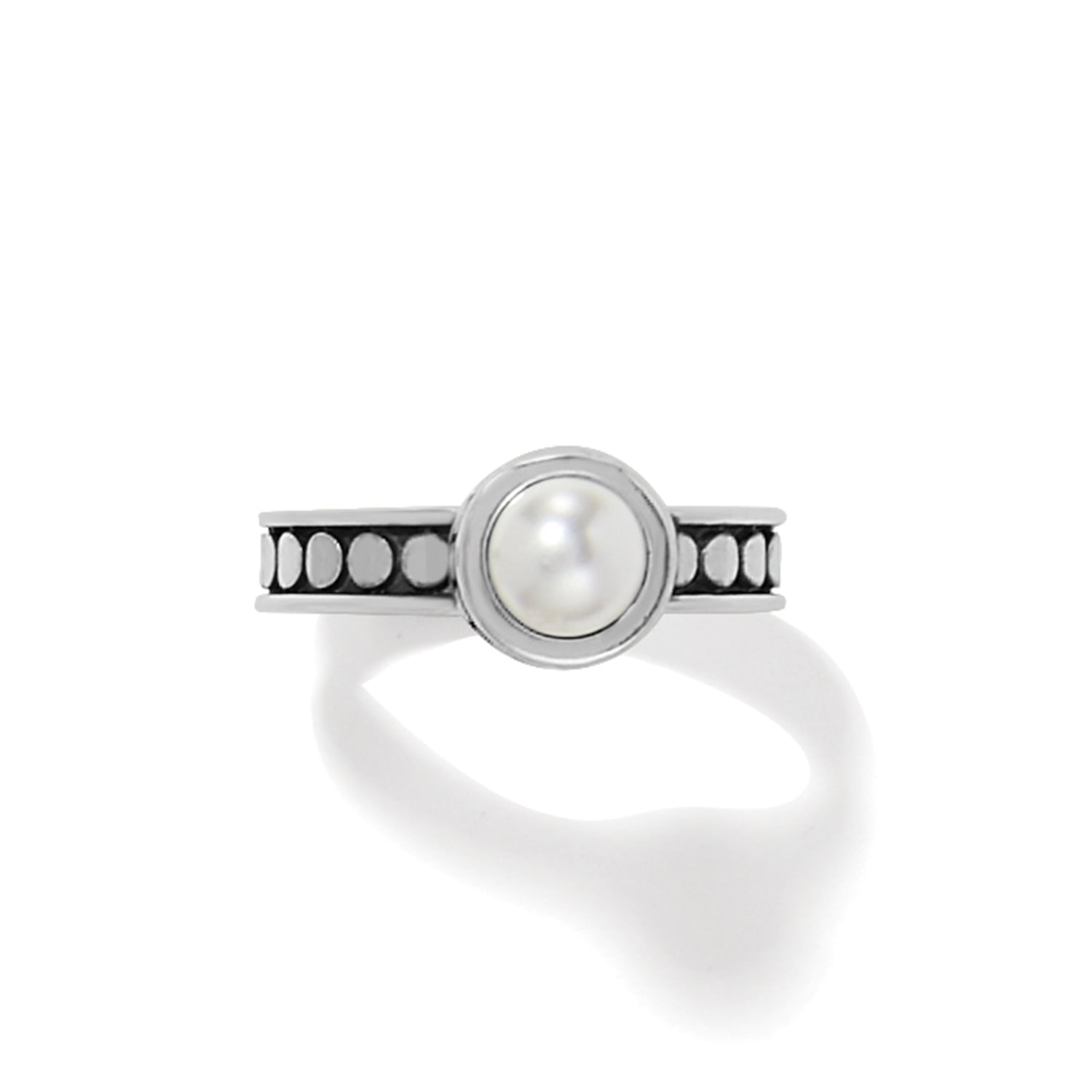 Brighton Pebble Dot Pearl Slim Band Ring - Juli's Wearable Art
