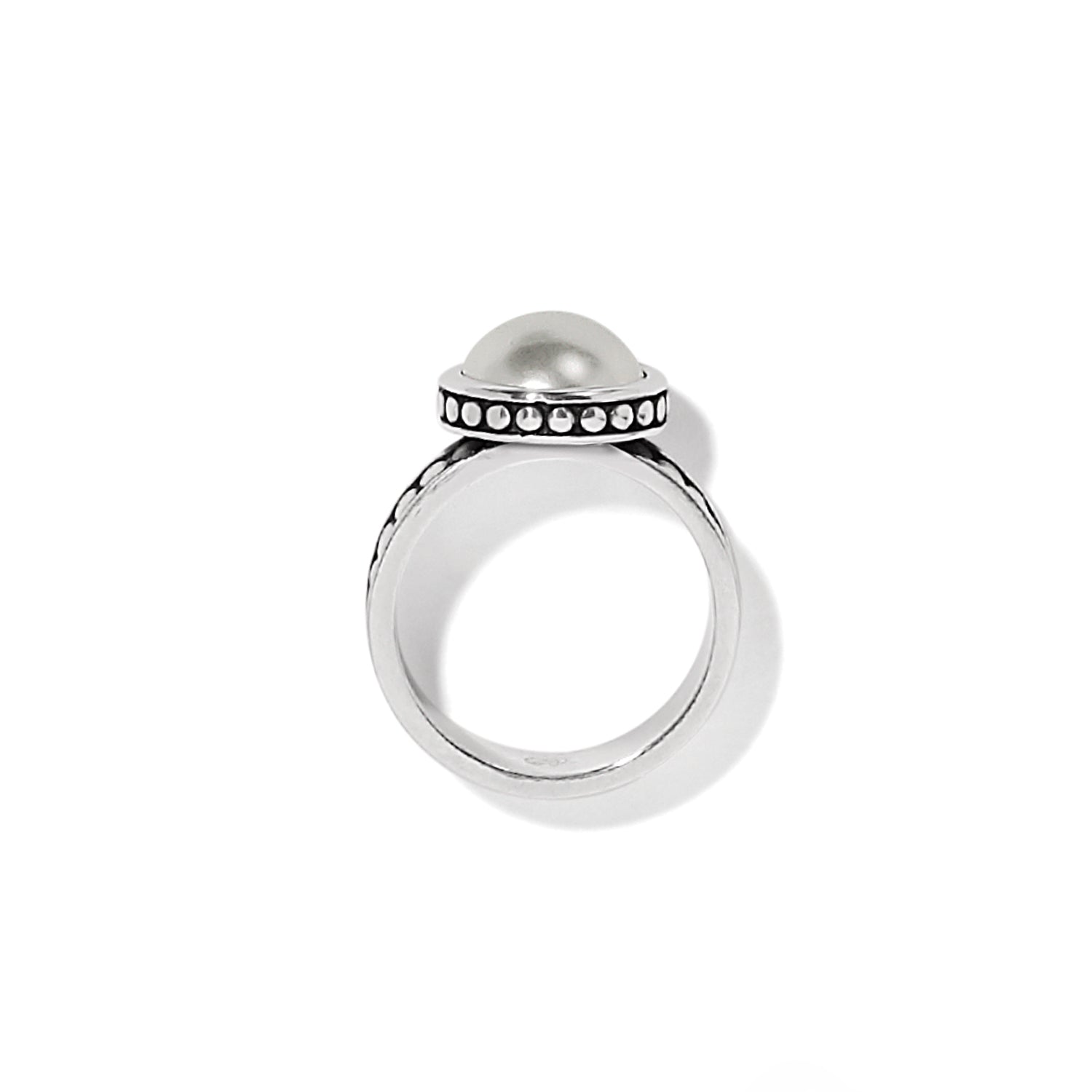 Brighton Pebble Dot Pearl Wide Band Ring - Juli's Wearable Art