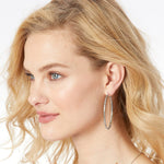 Brighton Pebble Large Oval Hoop Earrings – Silver - Juli's Wearable Art