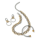 Brighton Pebble Link Two Tone Necklace – Silver & Gold - Juli's Wearable Art