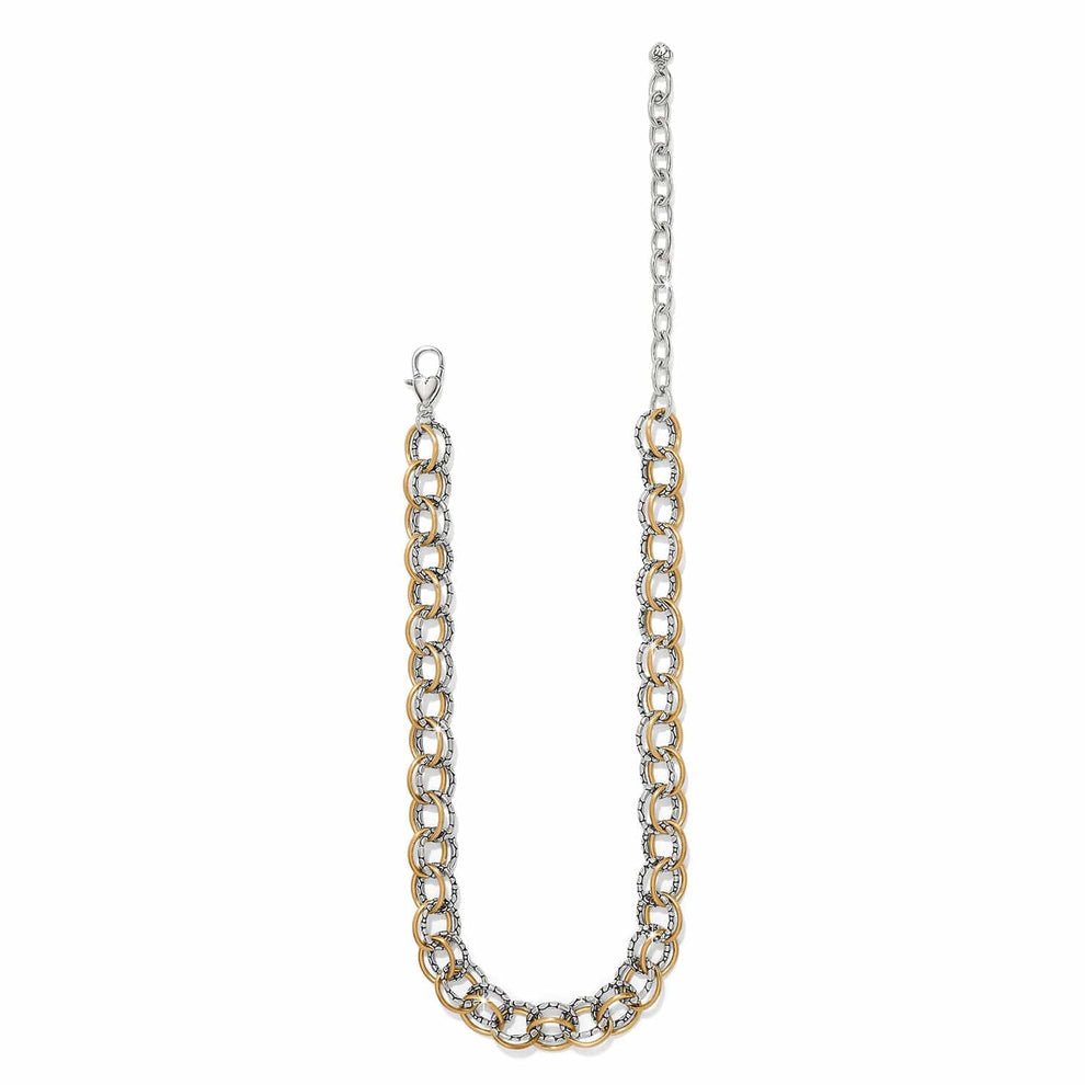 Brighton Pebble Link Two Tone Necklace – Silver & Gold
