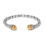 Brighton Pebble Link Two Tone Open Flex Cuff Bracelet - Juli's Wearable Art