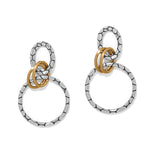Brighton Pebble Link Two Tone Post Drop Earrings - Juli's Wearable Art