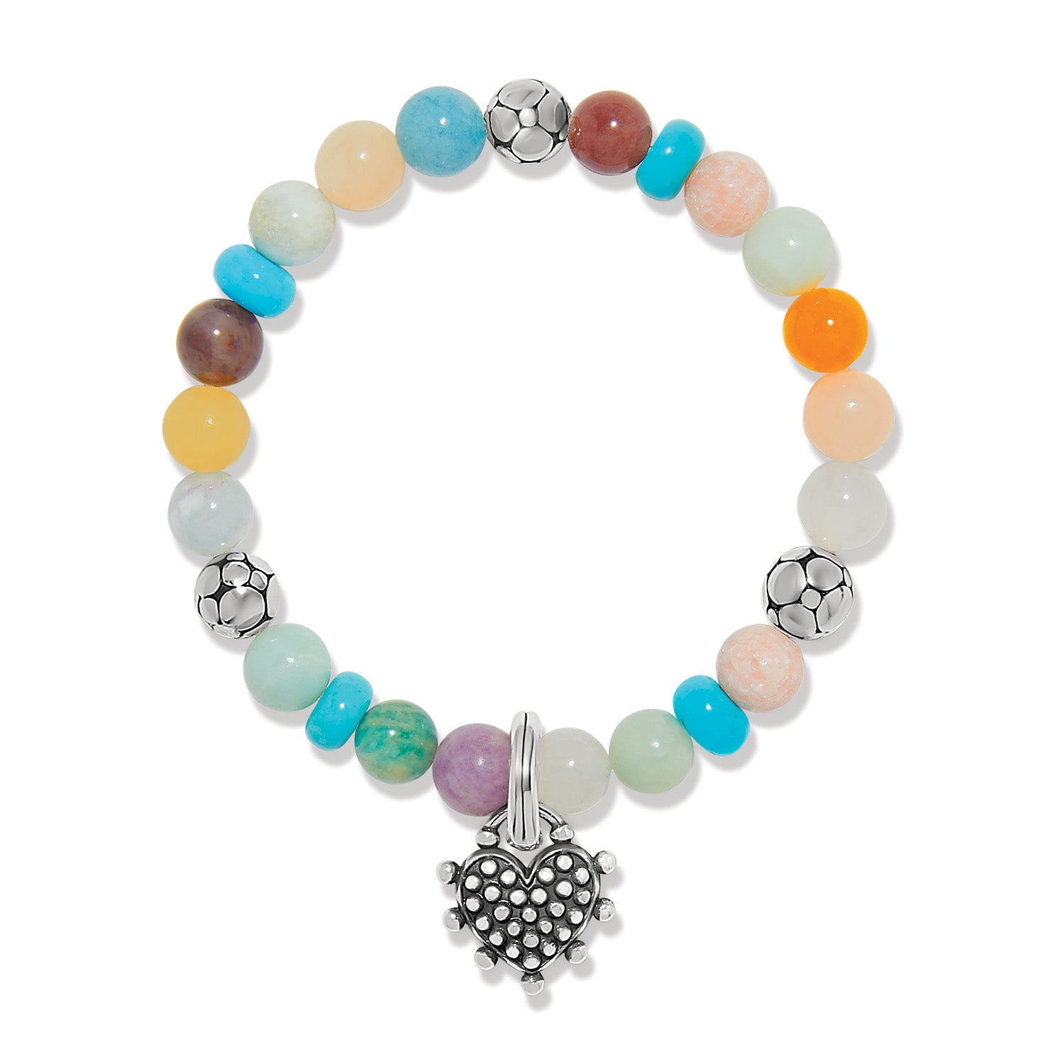 Brighton Pebble Sweet Hearts Charm Stretch Bracelet