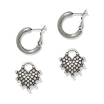 Brighton Pebble Sweet Hearts Reversible Charm Hoop Earrings - Juli's Wearable Art