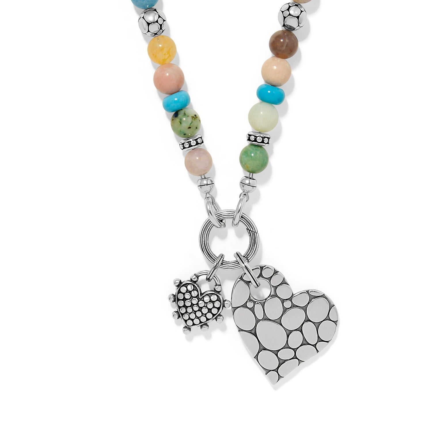 Brighton Pebble Sweet Hearts Token Charm Necklace