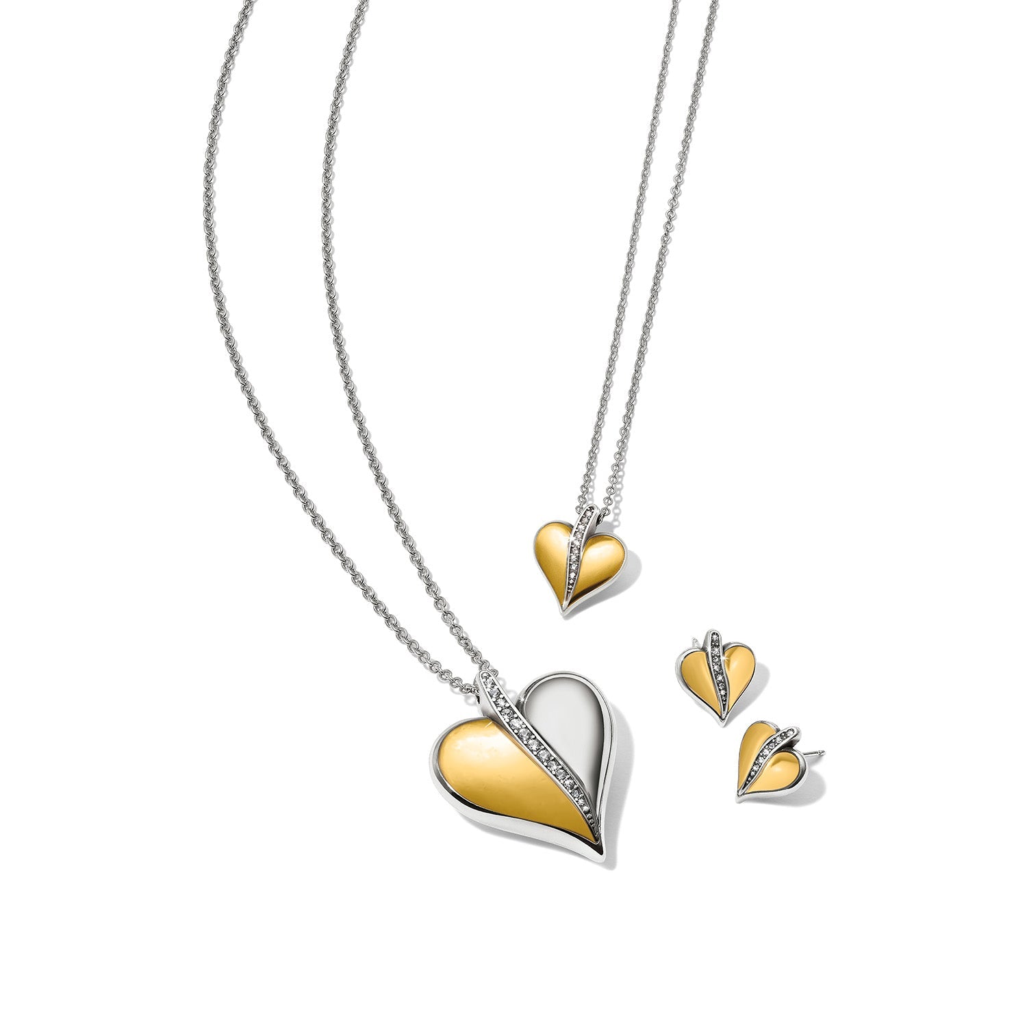 Brighton Precious Heart Two Tone Post Earrings - Juli's Wearable Art