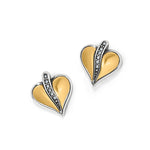 Brighton Precious Heart Two Tone Post Earrings - Juli's Wearable Art