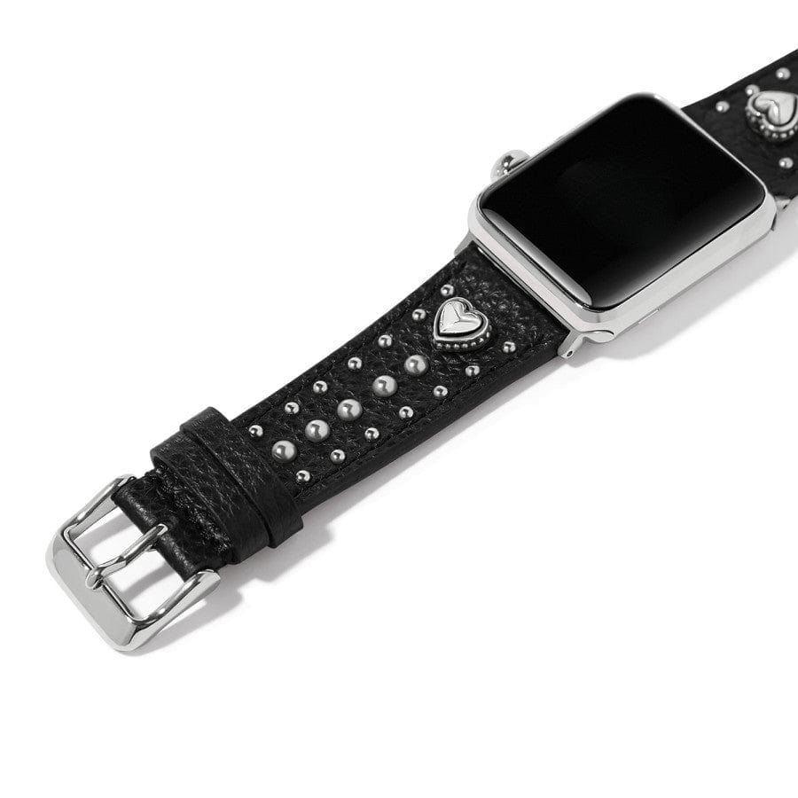 Brighton Pretty Tough Leather Heart Watch Band - Black - Juli's Wearable Art
