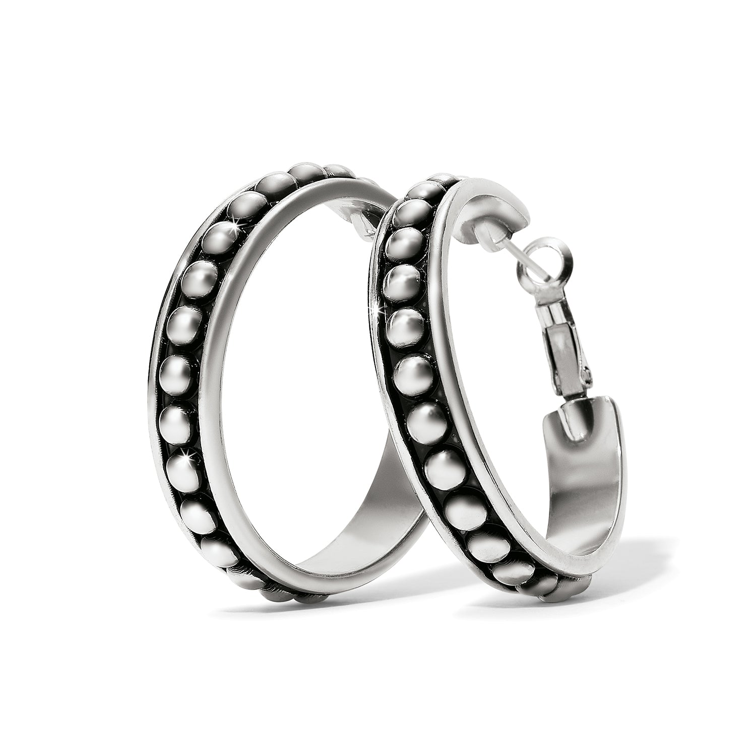 Brighton Pretty Tough Stud Large Leverback Hoop Earrings - Juli's Wearable Art