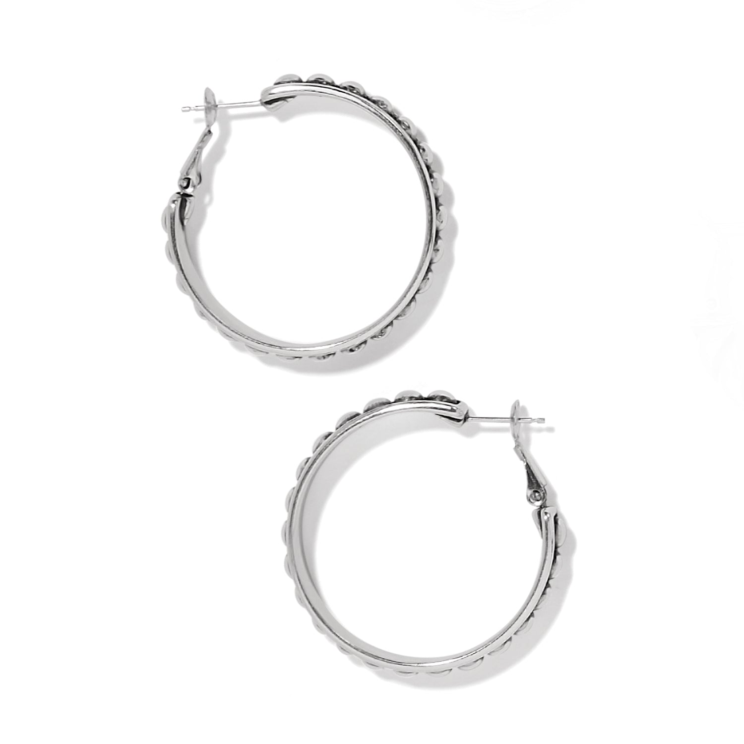 Brighton Pretty Tough Stud Large Leverback Hoop Earrings - Juli's Wearable Art