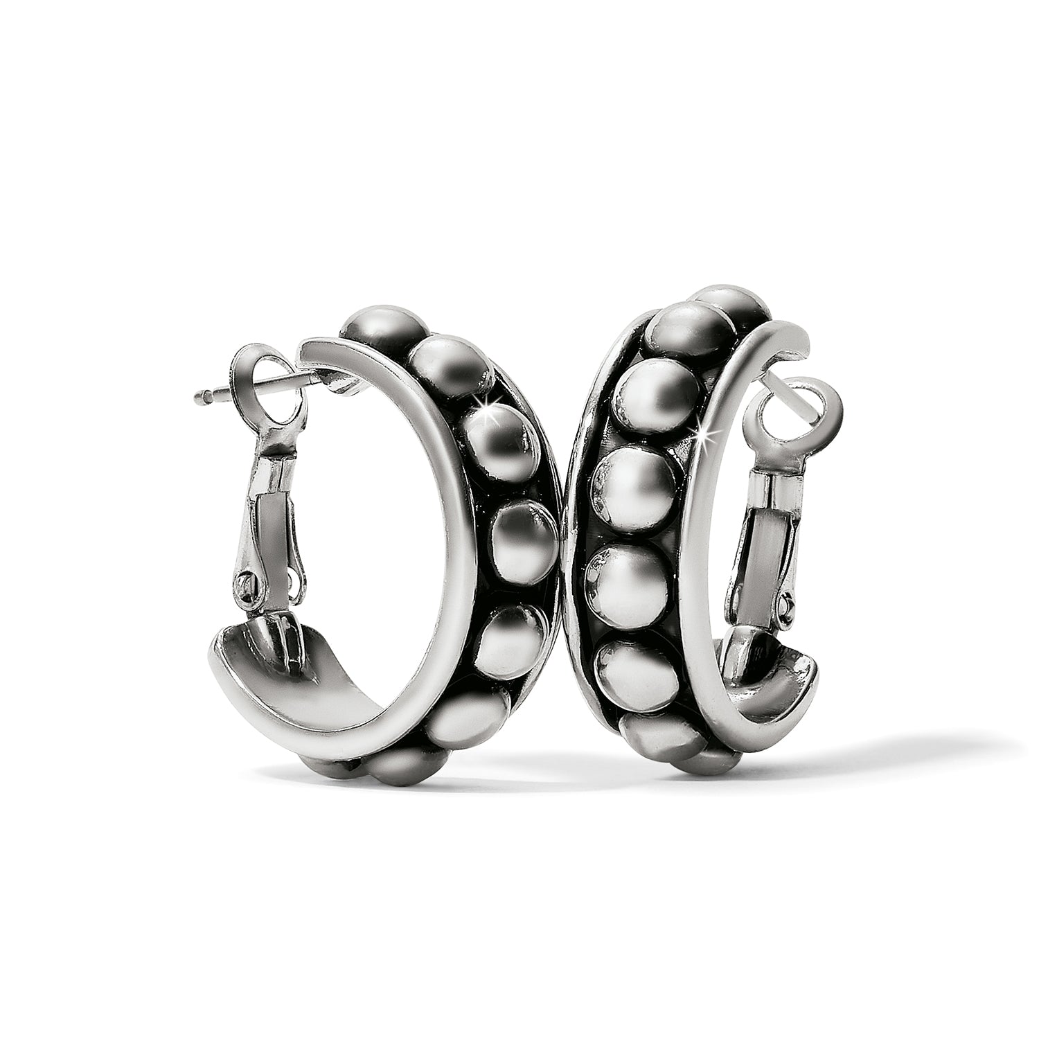 Brighton Pretty Tough Stud Medium Leverback Hoop Earrings - Juli's Wearable Art