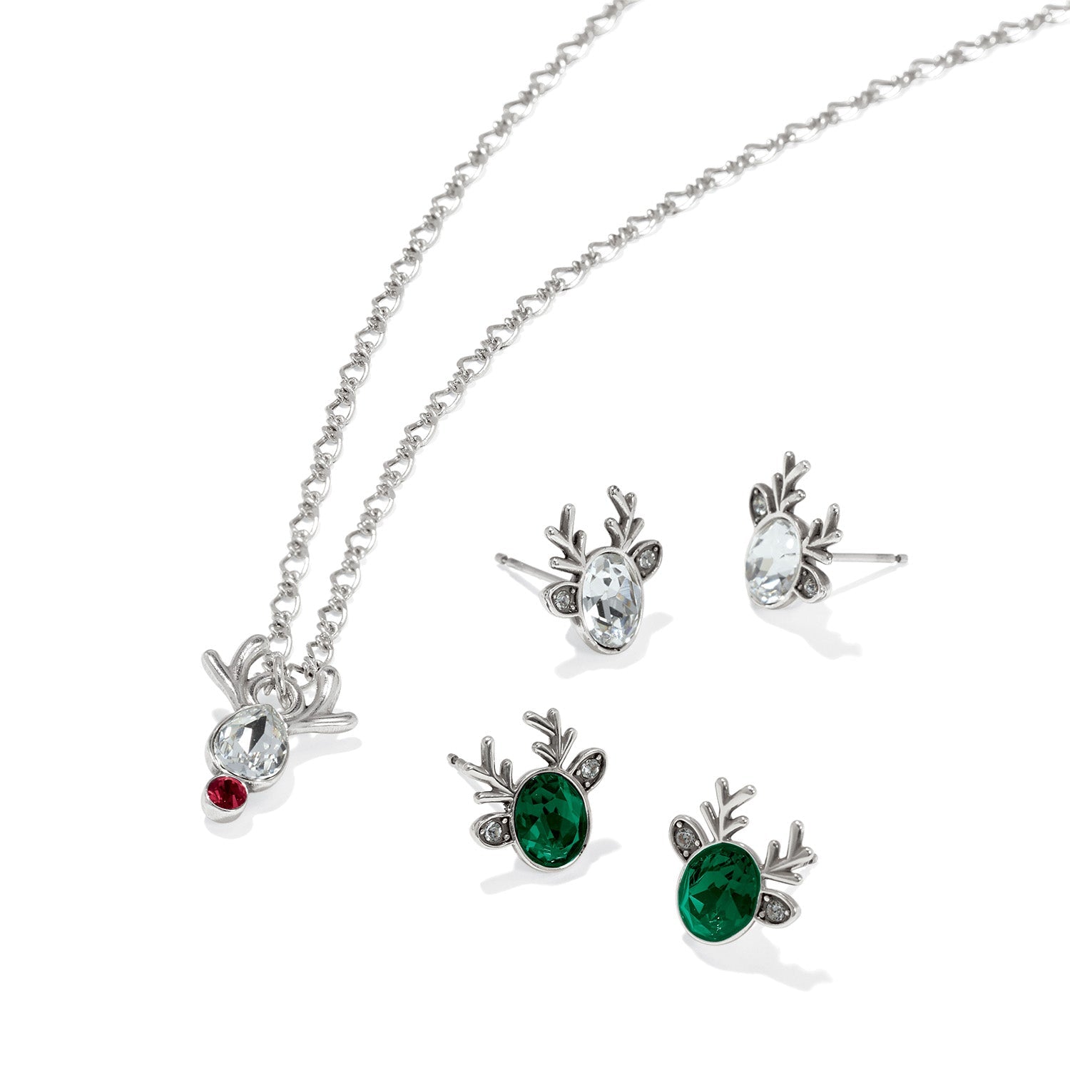 Brighton Reindeer Green Glitz Mini Post Earrings - Juli's Wearable Art