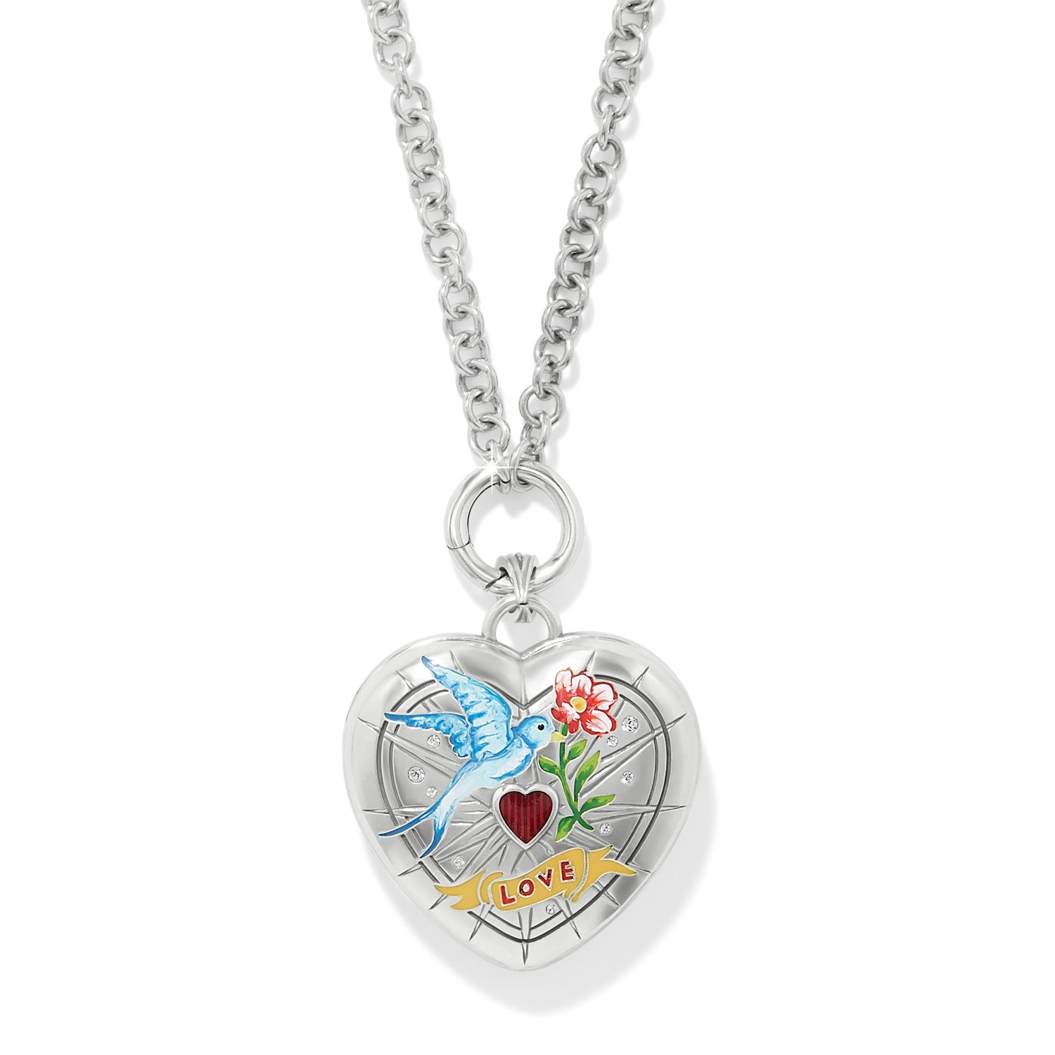Brighton Reverie Bluebird Heart Locket Necklace - Juli's Wearable Art