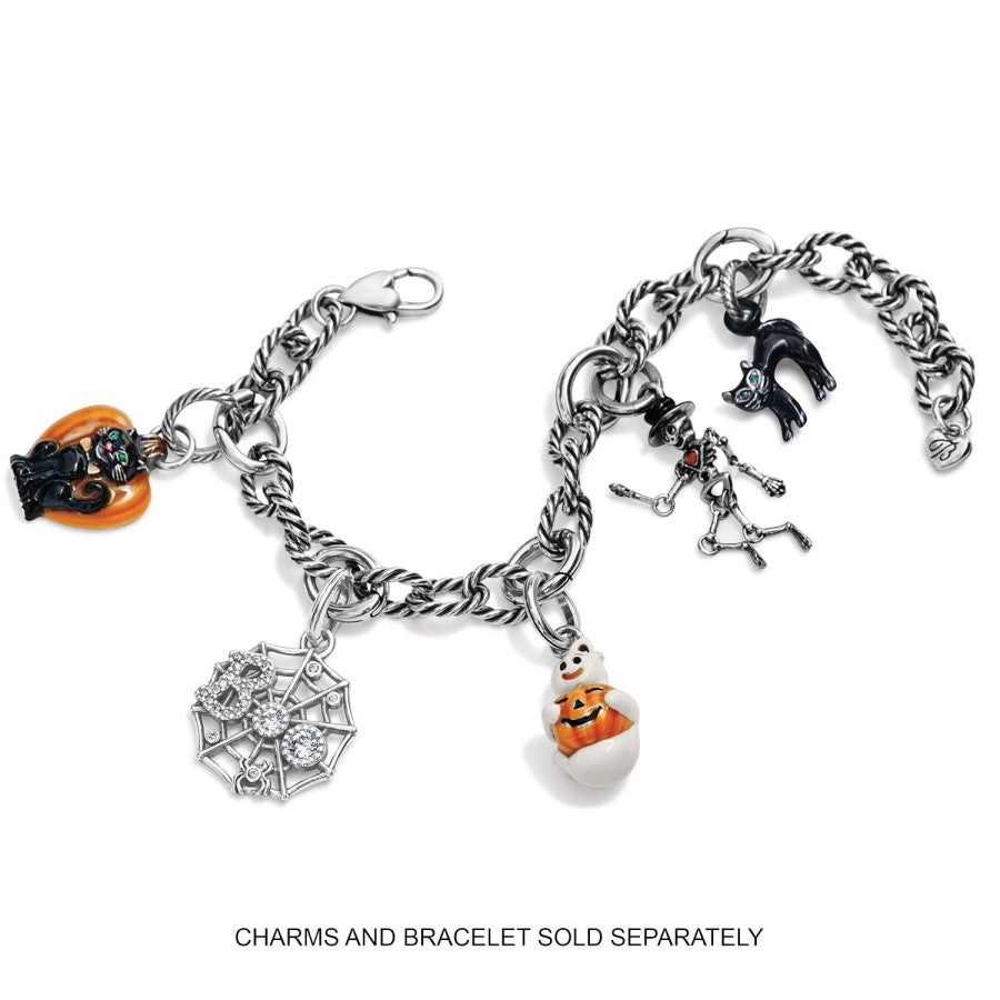 Brighton Scaredy Cat Charm – Silver/Black - Juli's Wearable Art