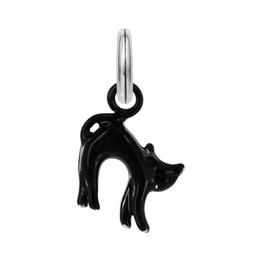 Brighton Scaredy Cat Charm – Silver/Black - Juli's Wearable Art