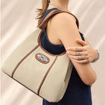 Brighton Selene Canvas Shoulder Bag | Canvas Bourbon - Juli's Wearable Art