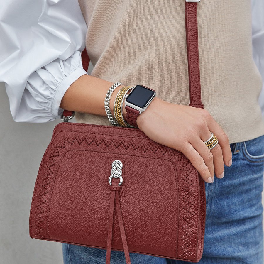 Brighton Sutton Braided Leather Watch Band - Chili Pepper - Juli's Wearable Art