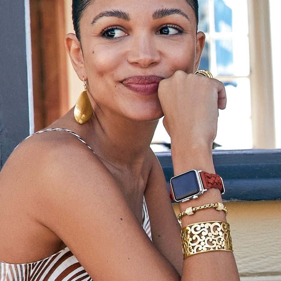 Brighton Sutton Braided Leather Watch Band - Chili Pepper - Juli's Wearable Art