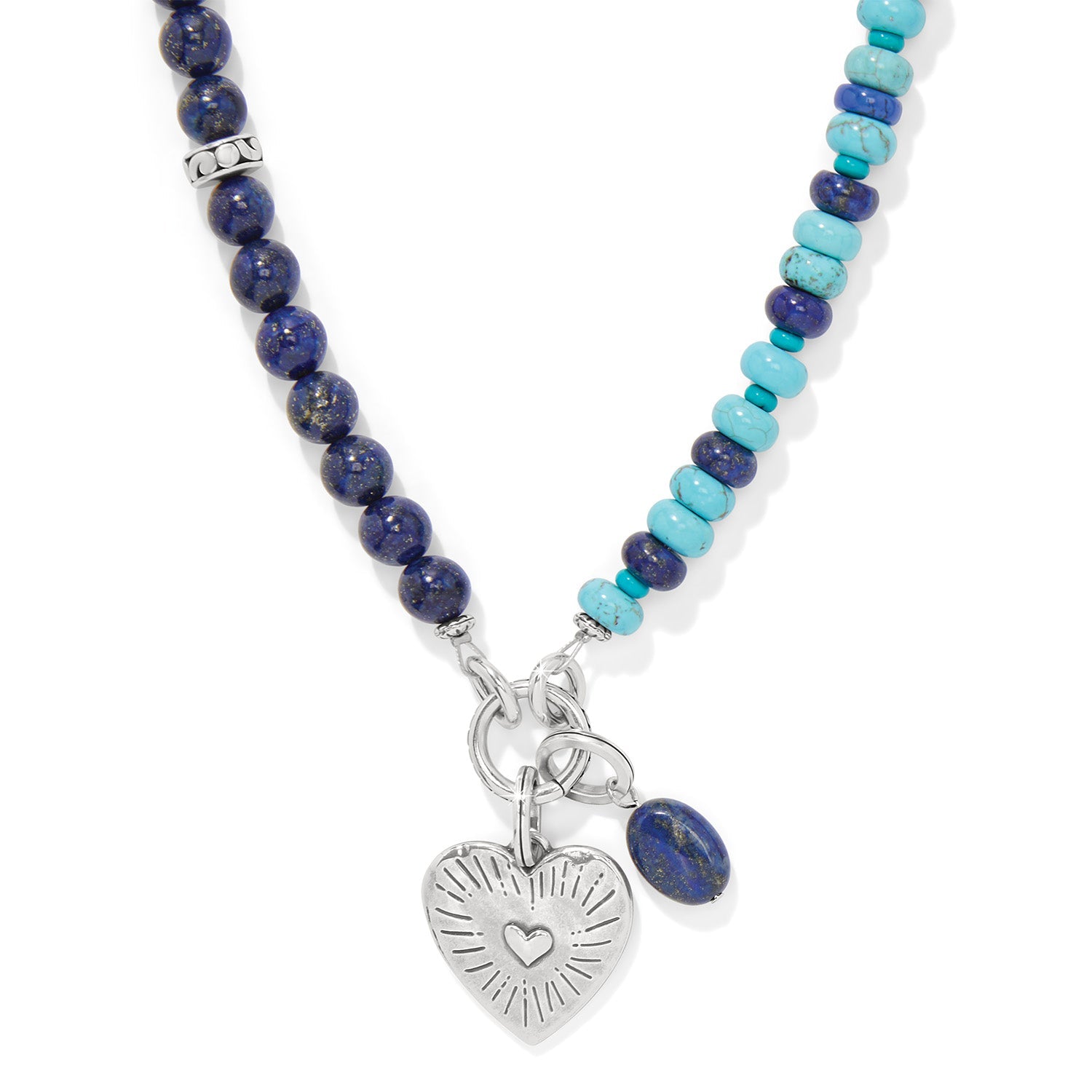 Brighton Token Charm Lapis Turquoise Necklace - Juli's Wearable Art