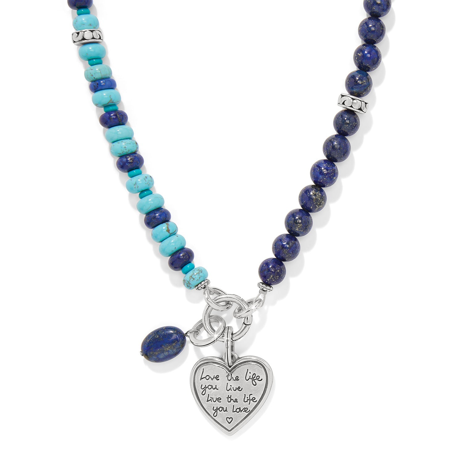 Brighton Token Charm Lapis Turquoise Necklace - Juli's Wearable Art