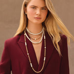 Brighton Trust Your Journey Pearl Chain Long Necklace | Gold - Juli's Wearable Art