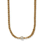 Brighton Trust Your Journey Pearl Chain Short Necklace | Gold - Juli's Wearable Art