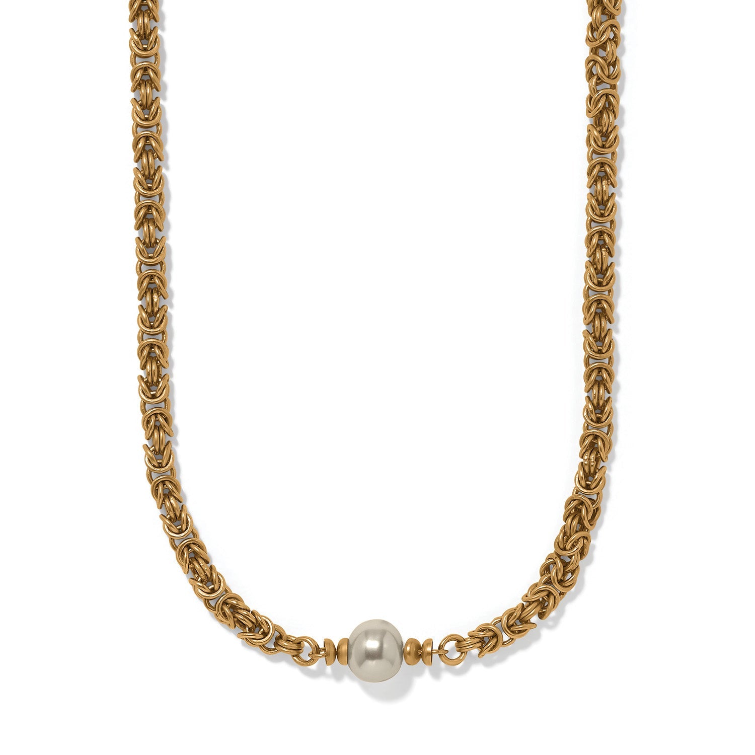 Brighton Trust Your Journey Pearl Chain Short Necklace | Gold