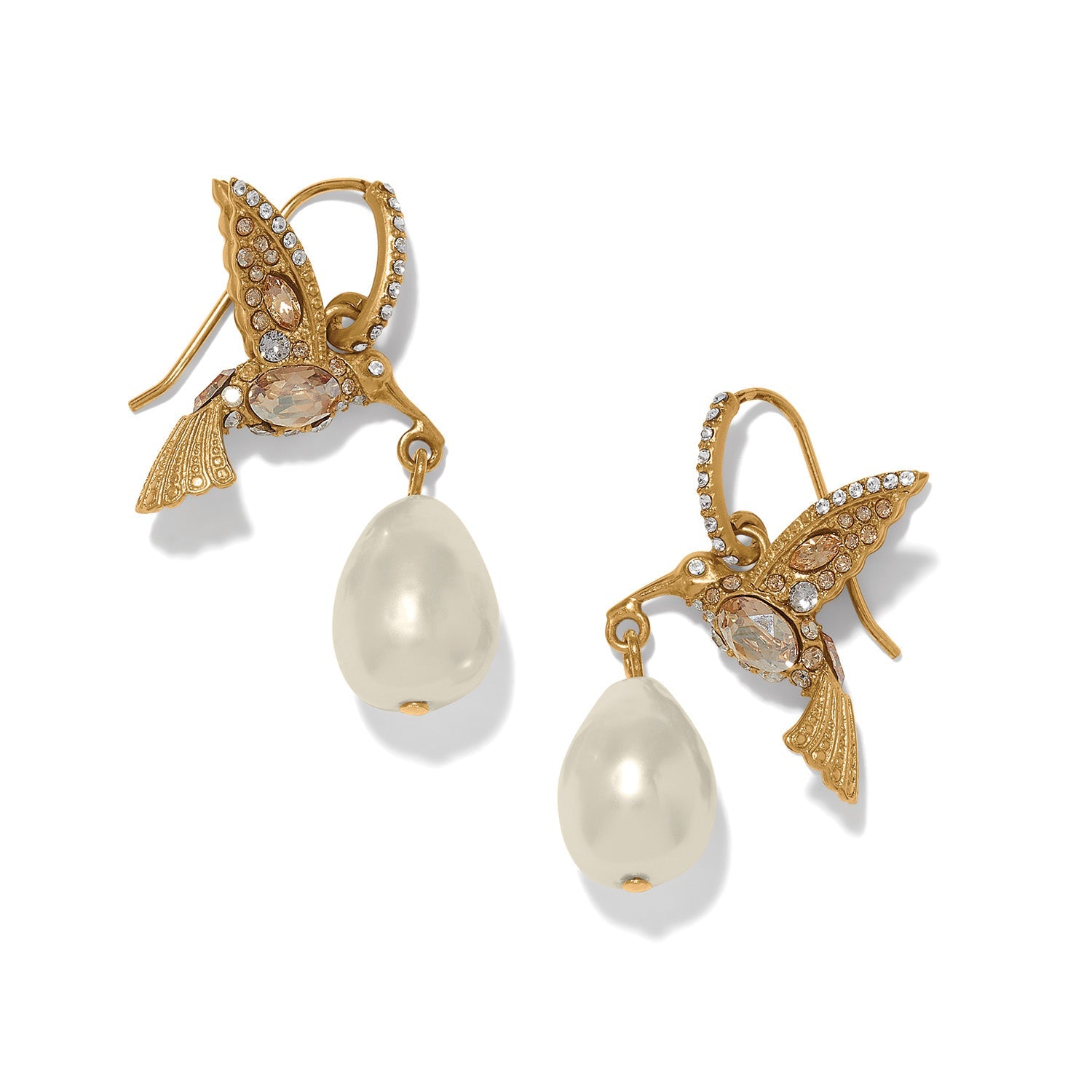 Brighton Trust Your Journey Pearl Hummingbird French Wire Earrings