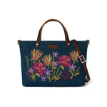 Brighton Tulip Garden Denim Embroidered Tote - Juli's Wearable Art