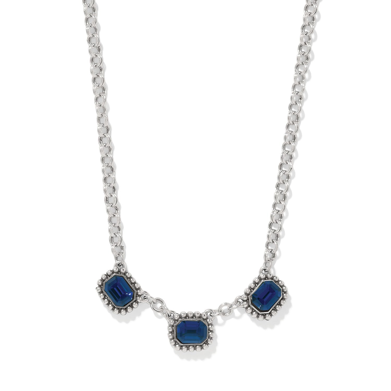 Brighton Twinkle Luxe Trio Blue Necklace | Silver-Blue