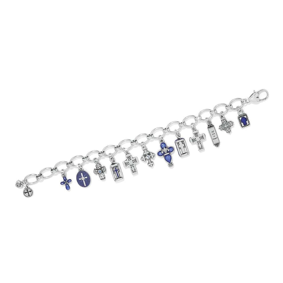 Brighton Unity Cross Charm Bracelet – Silver & Blue Enamel - Juli's Wearable Art