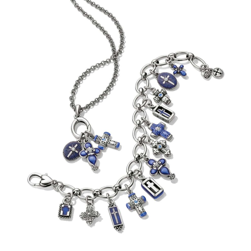 Brighton Unity Cross Charm Bracelet – Silver & Blue Enamel - Juli's Wearable Art