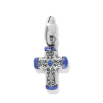 Brighton Venezia Cross Charm - Silver & Blue - Juli's Wearable Art