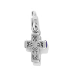 Brighton Venezia Cross Charm - Silver & Blue - Juli's Wearable Art
