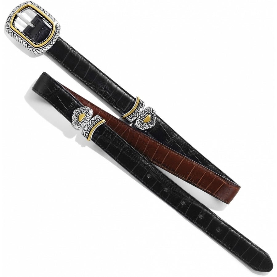 BrightonMarcus Two - Tone Reversible Belt | Black + Peanut - Juli's Wearable Art