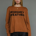 Brown & Black “Whiskey Weather” Knit Sweater - Juli's Wearable Art