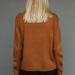 Brown & Black “Whiskey Weather” Knit Sweater - Juli's Wearable Art
