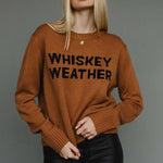Brown & Black “Whiskey Weather” Knit Sweater - Juli's Wearable Art