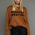 Brown & Black “Whiskey Weather” Knit Sweater - Juli's Wearable Art