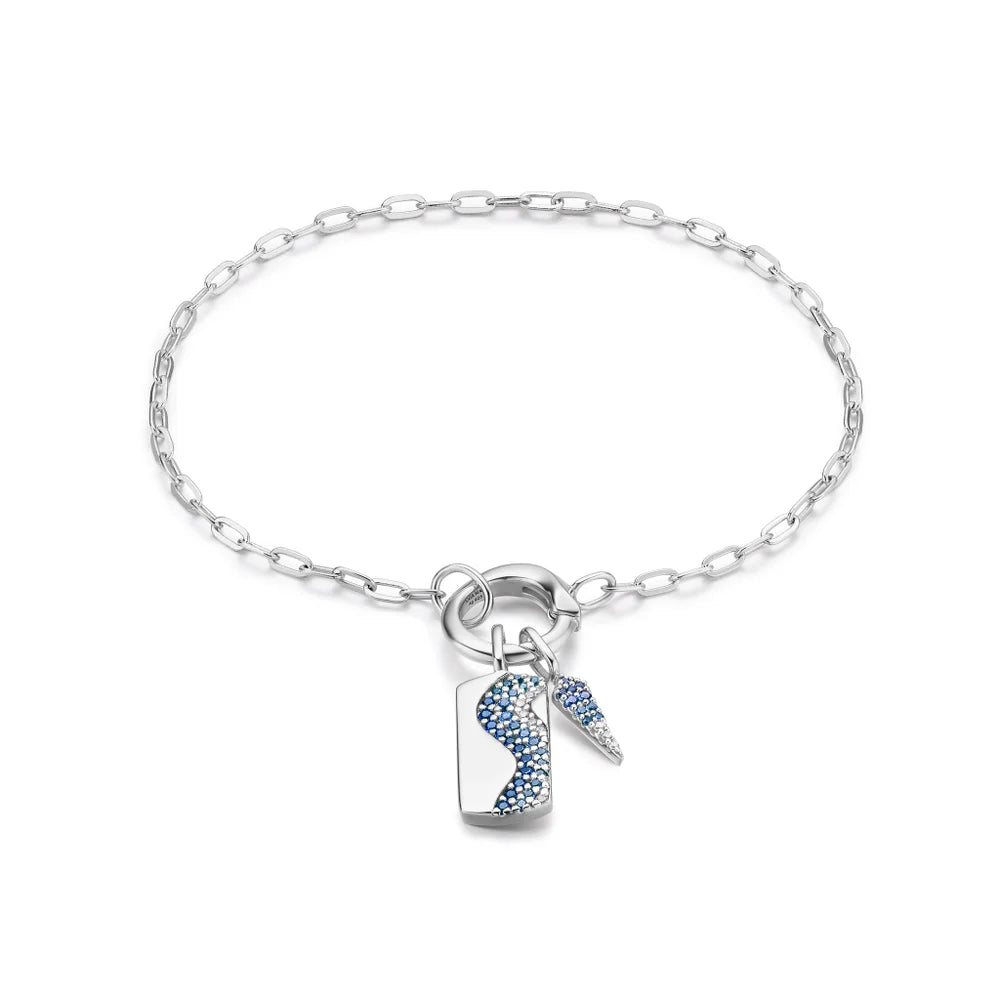Ania Haie Pop Charms Silver Ocean Wave Charm Bracelet