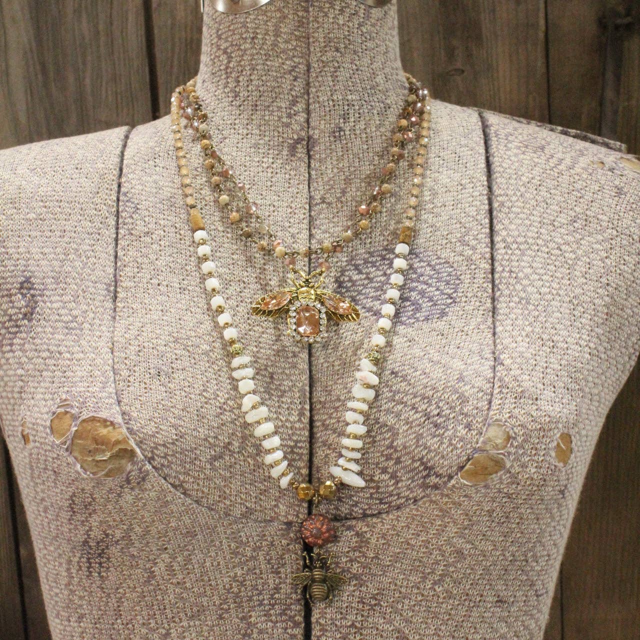 Buzzing Along Blush Layered Necklace - Juli's Wearable Art