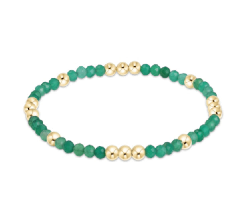 enewton Worthy Pattern Gold & Gemstone Bracelets - Green Onyx