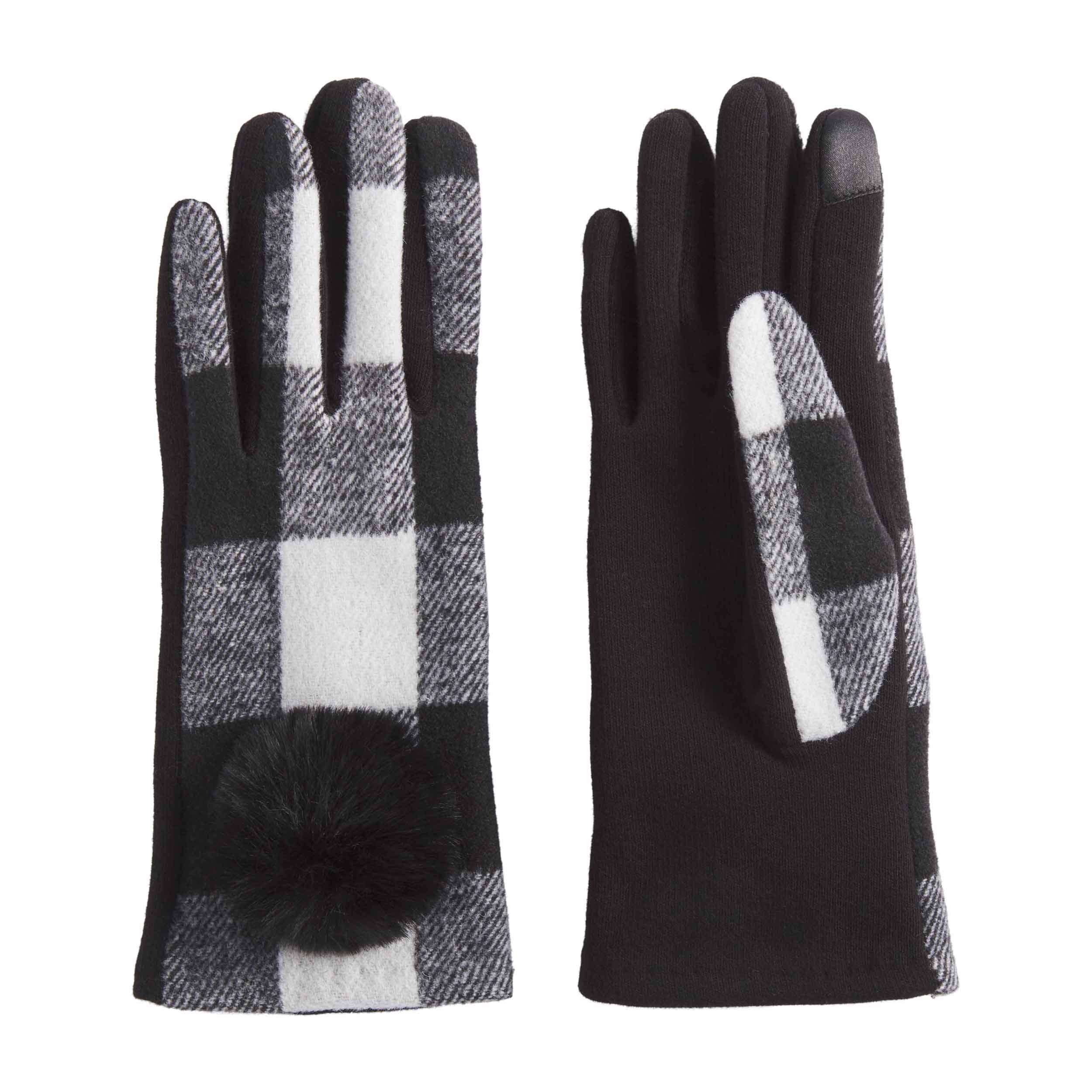 Mudpie Buffalo Check Poof Gloves